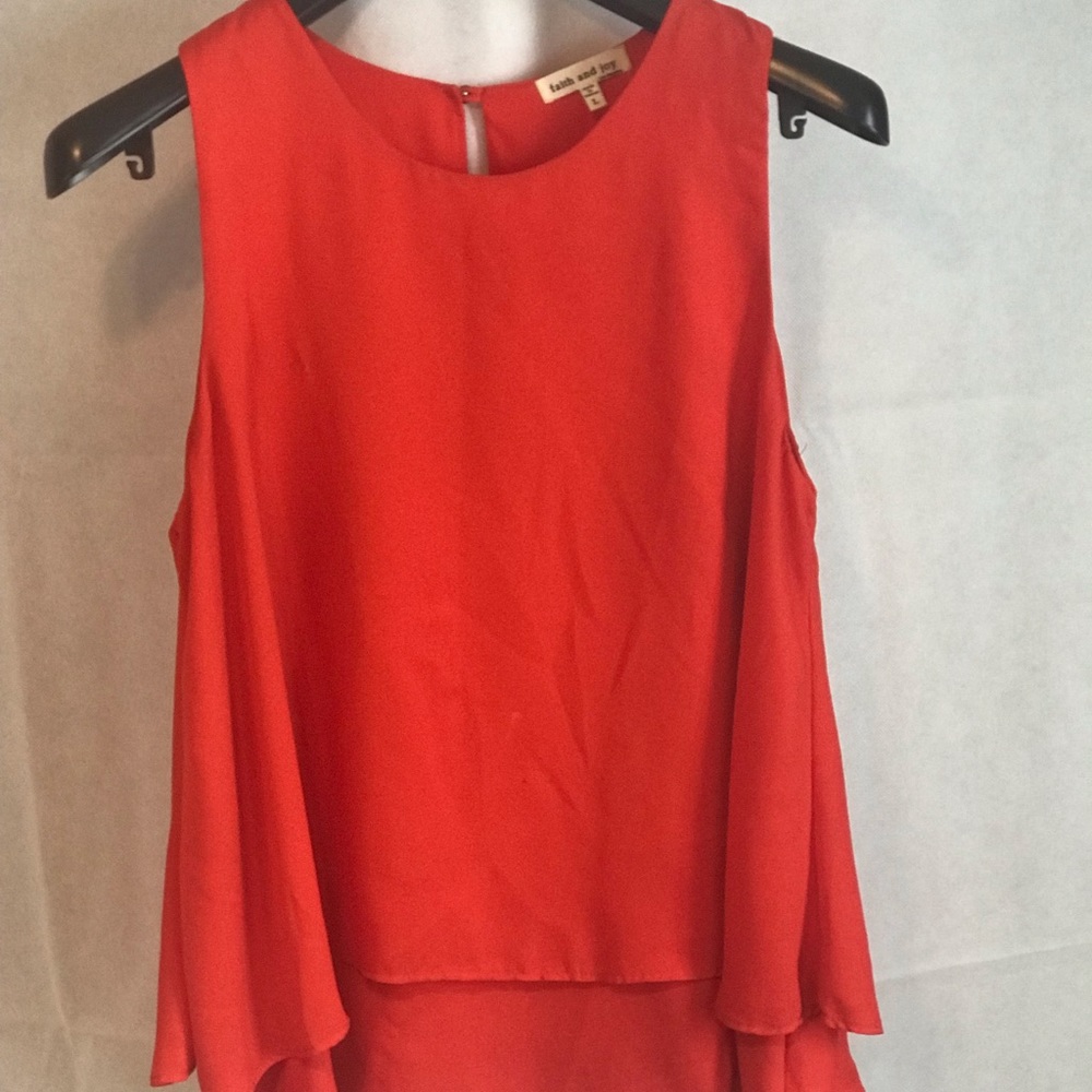 Faith & Joy lovely red sleeveless blouse.